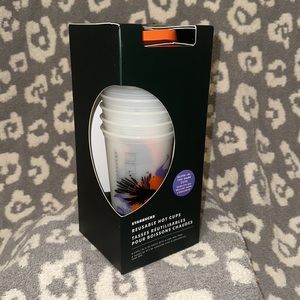 Starbucks Reusable Hot 🥵 Cups (glow-in-the-dark) 6 cups (16oz each) with lids